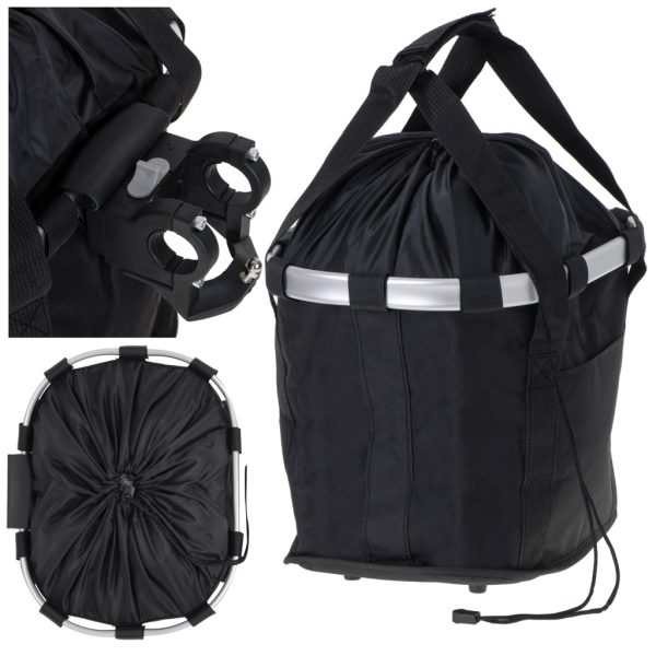 Front basket bicycle basket folding cover click black