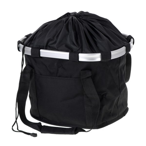 Front basket bicycle basket folding cover click black