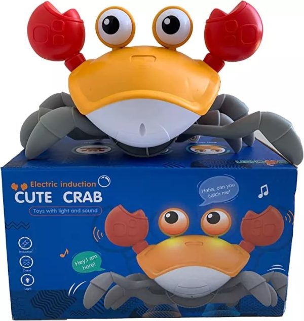Creeping interactive crab with sound, yellow