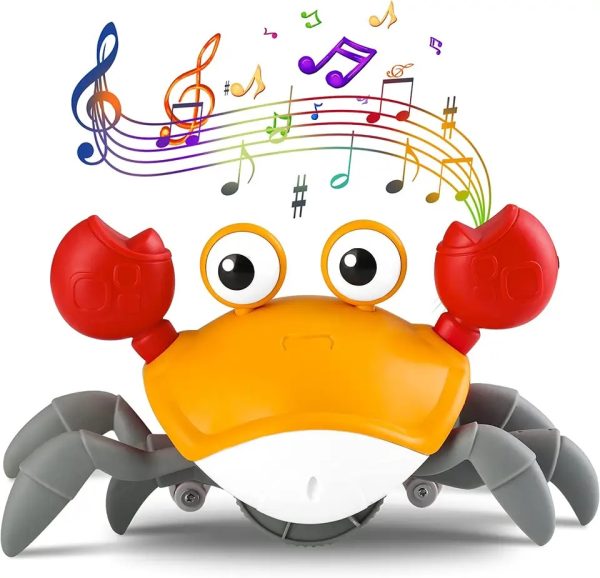 Creeping interactive crab with sound, yellow