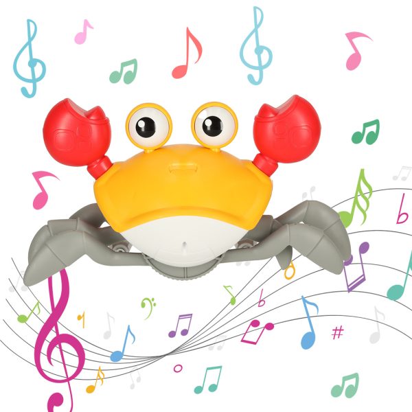 Creeping interactive crab with sound, yellow