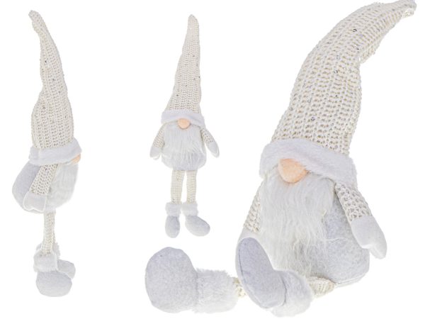 Christmas gnome with beard white 47cm