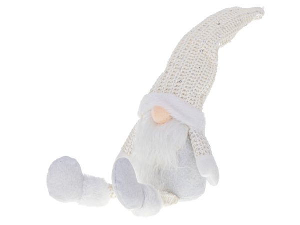 Kalėdų nykštukas su balta barzda 47 cm