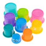 Educational cups tower pyramid numbers and fruit