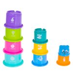 Educational cups tower pyramid numbers and fruit