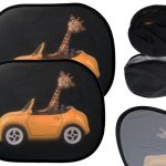 Static sunshade curtain car window cover giraffe