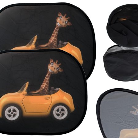 Static sunshade curtain car window cover giraffe