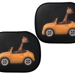 Static sunshade curtain car window cover giraffe