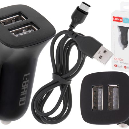 L-BRNO car charger Dual USB + Type-c black