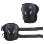 L-BRNO knee elbow wrist protectors roller bike scooter set black