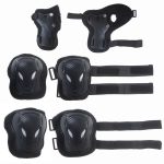 L-BRNO knee elbow wrist protectors roller bike scooter set black