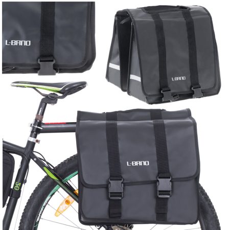 Bicycle pannier bag double two-chamber side for bicycle holder, L-BRNO
