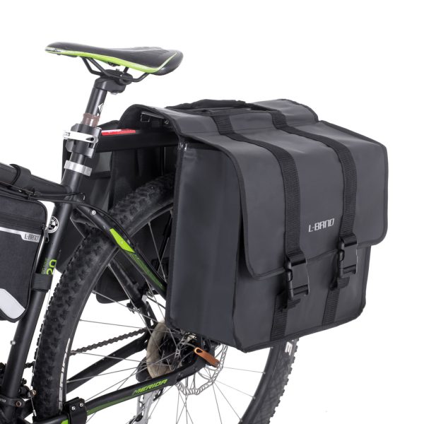 Bicycle pannier bag double two-chamber side for bicycle holder, L-BRNO