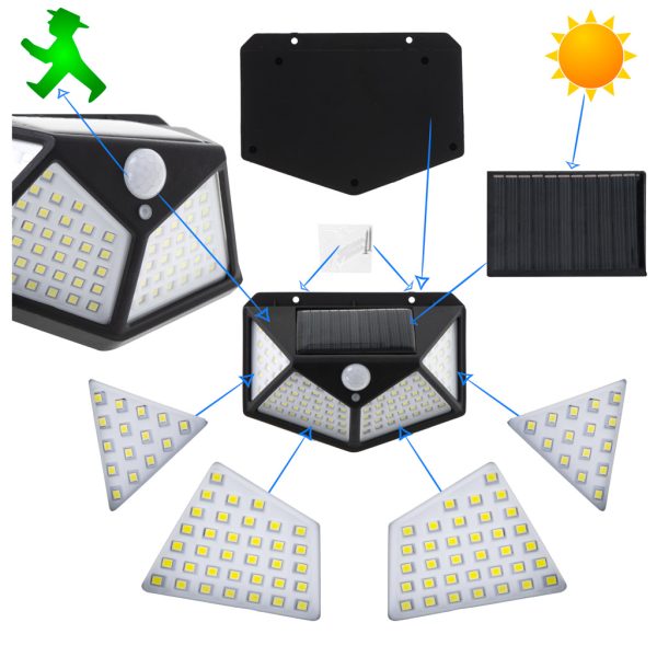 Solar motion and dusk sensor lamp 100 LED