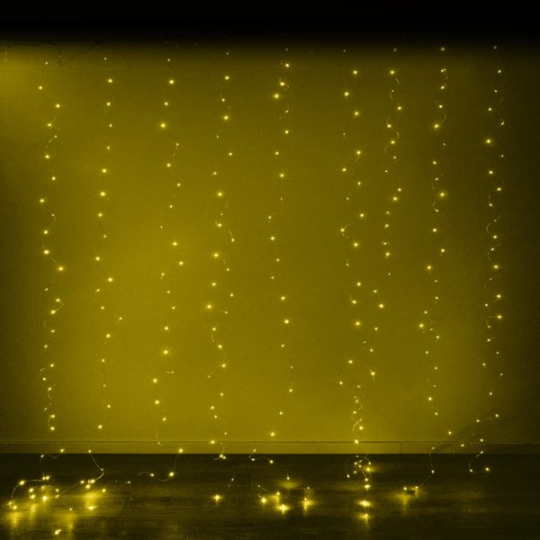 LED curtain lights 3x3m 300LED warm white
