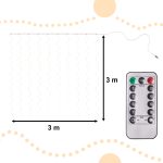 LED curtain lights 3x3m 300LED warm white