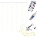 LED curtain lights 3x3m 300LED warm white