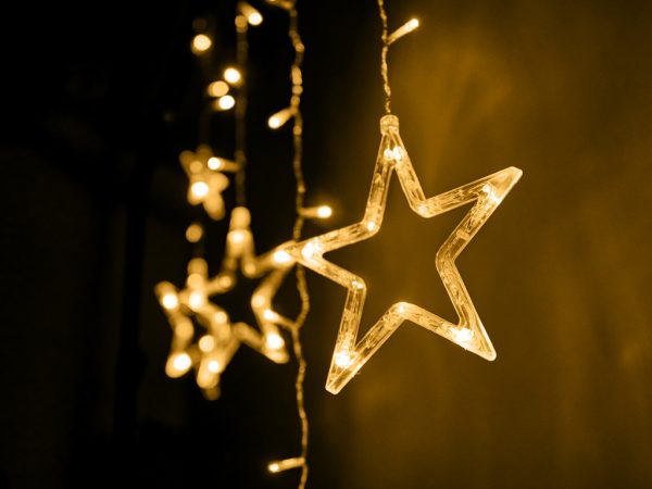 LED star curtain lights 2.5m 138LED warm white
