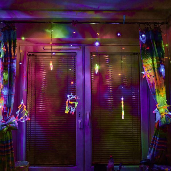 LED reindeer curtain lights 2.5m 138LED multicolour