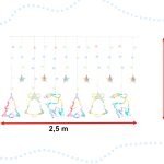 LED reindeer curtain lights 2.5m 138LED multicolour