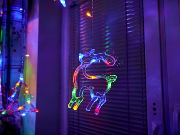 LED reindeer curtain lights 2.5m 138LED multicolour