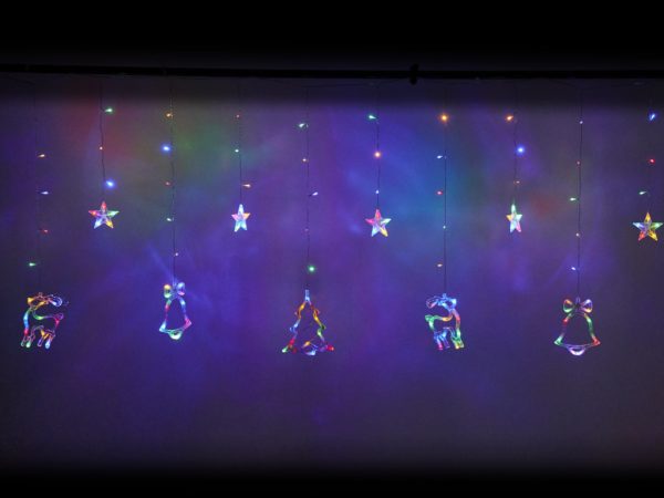 LED reindeer curtain lights 2.5m 138LED multicolour