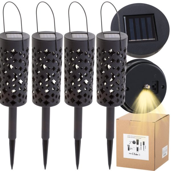 Sodo žibintas su saulės baterija 4pcs.