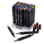 Double-sided markers in case 48 + stand