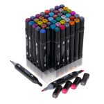 Double-sided markers in case 48 + stand