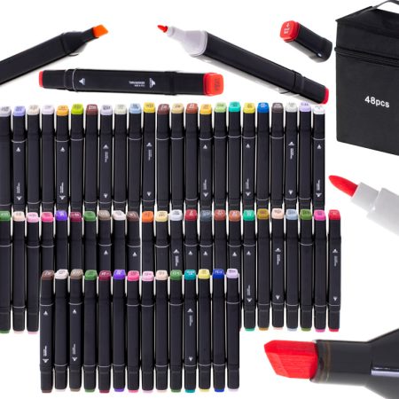 Double-sided alcohol markers in case 48 pieces