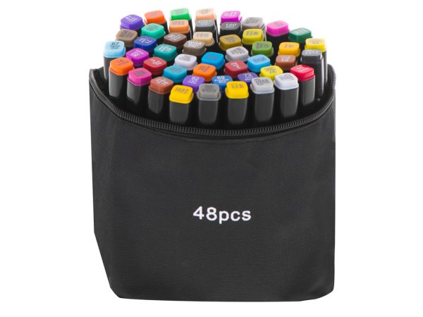Double-sided alcohol markers in case 48 pieces