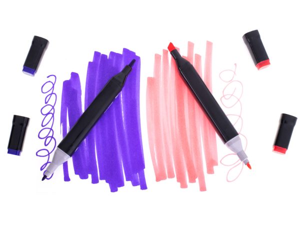 Double-sided alcohol markers in case 48 pieces