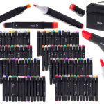 Double-sided alcohol markers in case 80 pieces