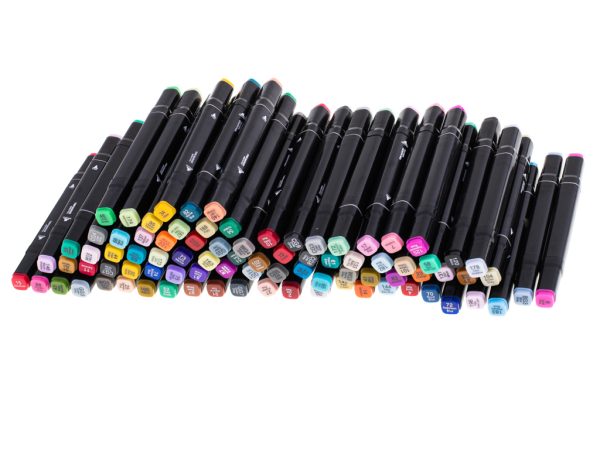 Double-sided alcohol markers in case 80 pieces