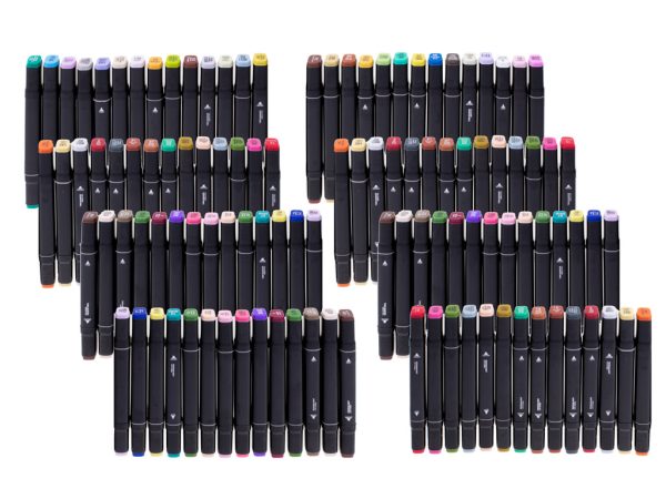 Double-sided alcohol markers in case 80 pieces