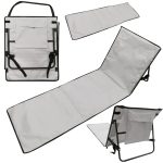 Beach mat lounger with backrest folding 150x47x48cm grey
