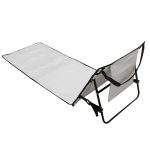 Beach mat lounger with backrest folding 150x47x48cm grey