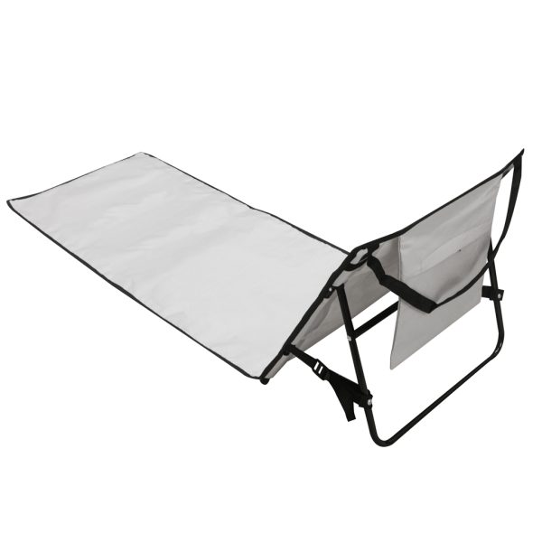 Beach mat lounger with backrest folding 150x47x48cm grey