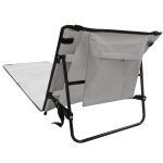 Beach mat lounger with backrest folding 150x47x48cm grey