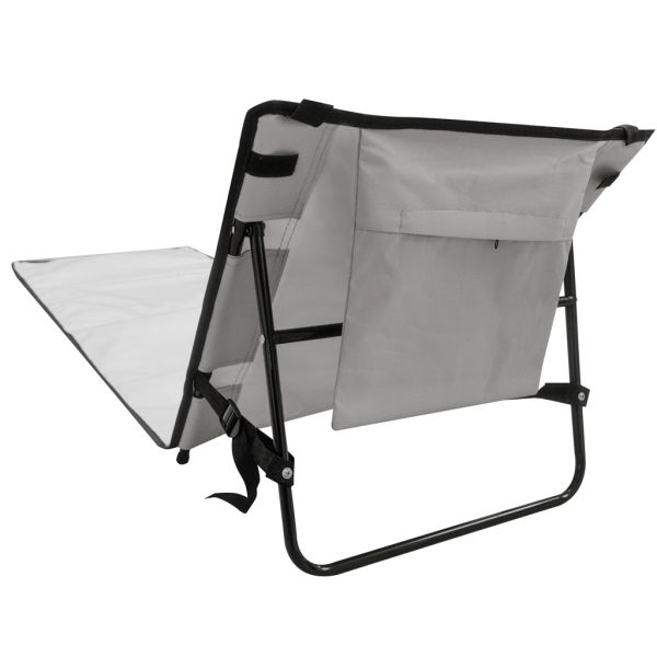 Beach mat lounger with backrest folding 150x47x48cm grey