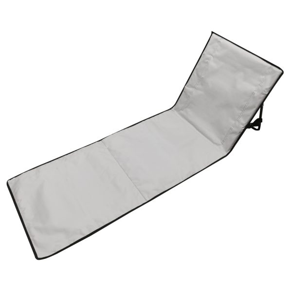 Beach mat lounger with backrest folding 150x47x48cm grey