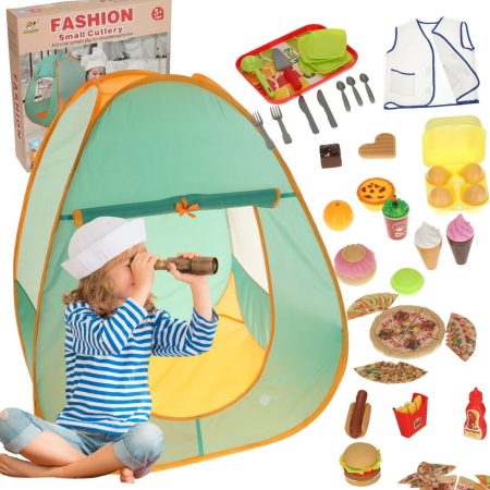 Kids camping tent with accessories, 62 pieces.