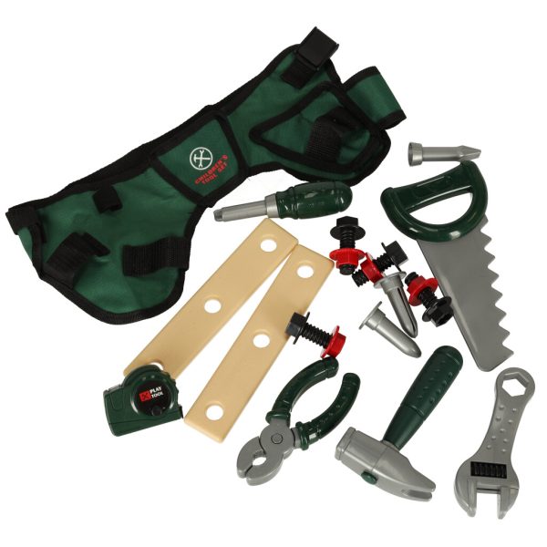 Workshop tools belt hammer saw set