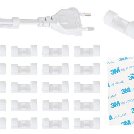 Cable holder organiser silicone white 20pcs