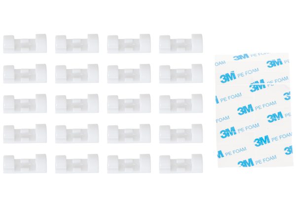 Cable holder organiser silicone white 20pcs