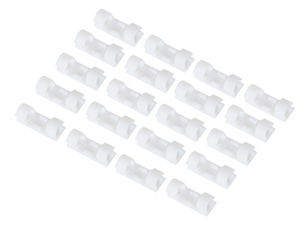 Cable holder organiser silicone white 20pcs