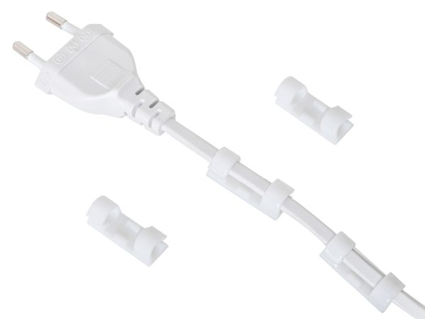 Cable holder organiser silicone white 20pcs