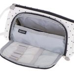 School pencil case double sachet cosmetic bag in dots