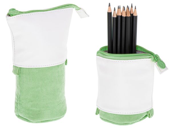 School pencil case 2in1 green