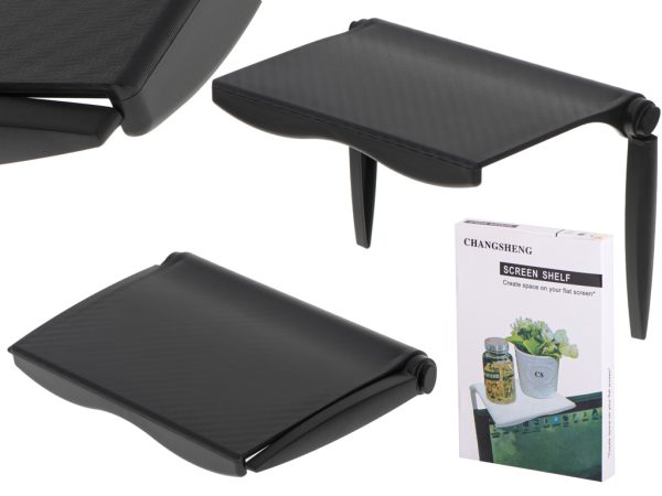 Laptop TV screen organiser shelf black